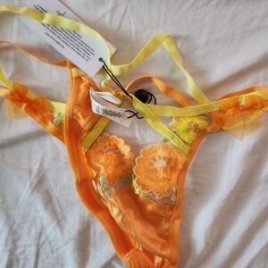 For Love And Lemons Thong Vibrant Orange